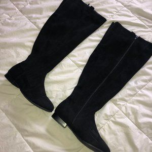 Black Suede Knee High Boots (worn once !!)